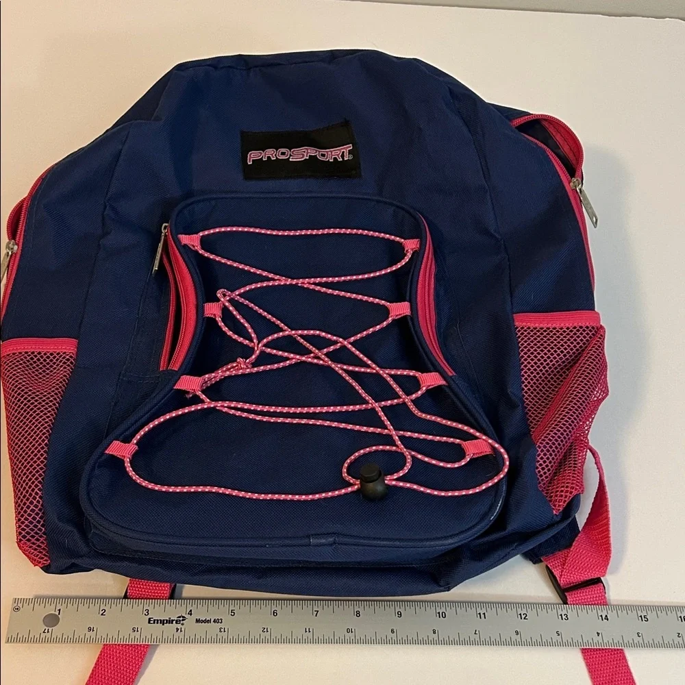 Navy and Pink Women's Backpack